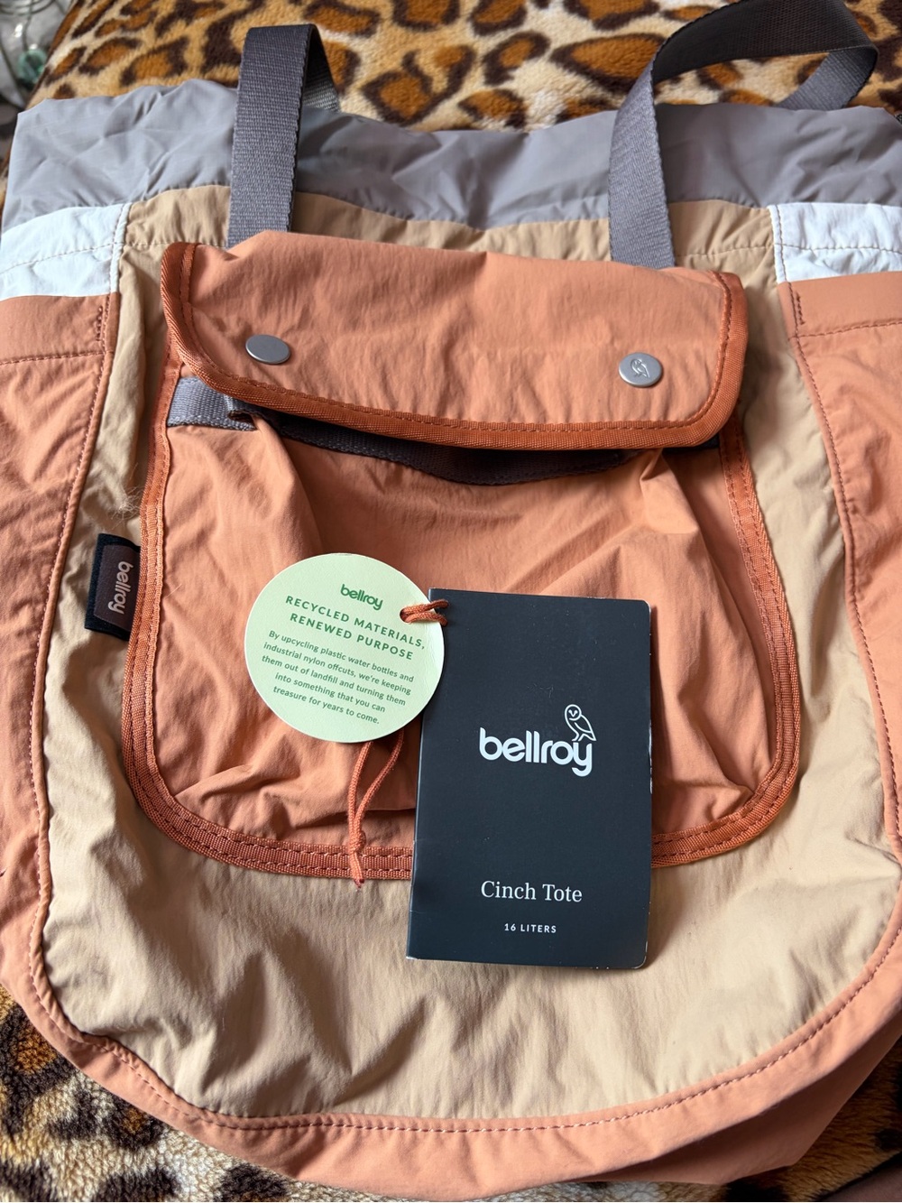 Bellroy Cinch Tote in Rust and Tan Panels